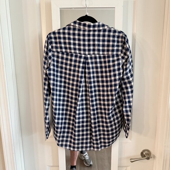 Grayson Button Up Long Sleeve Blouse Size 1 Color Blue White - Picture 5 of 5